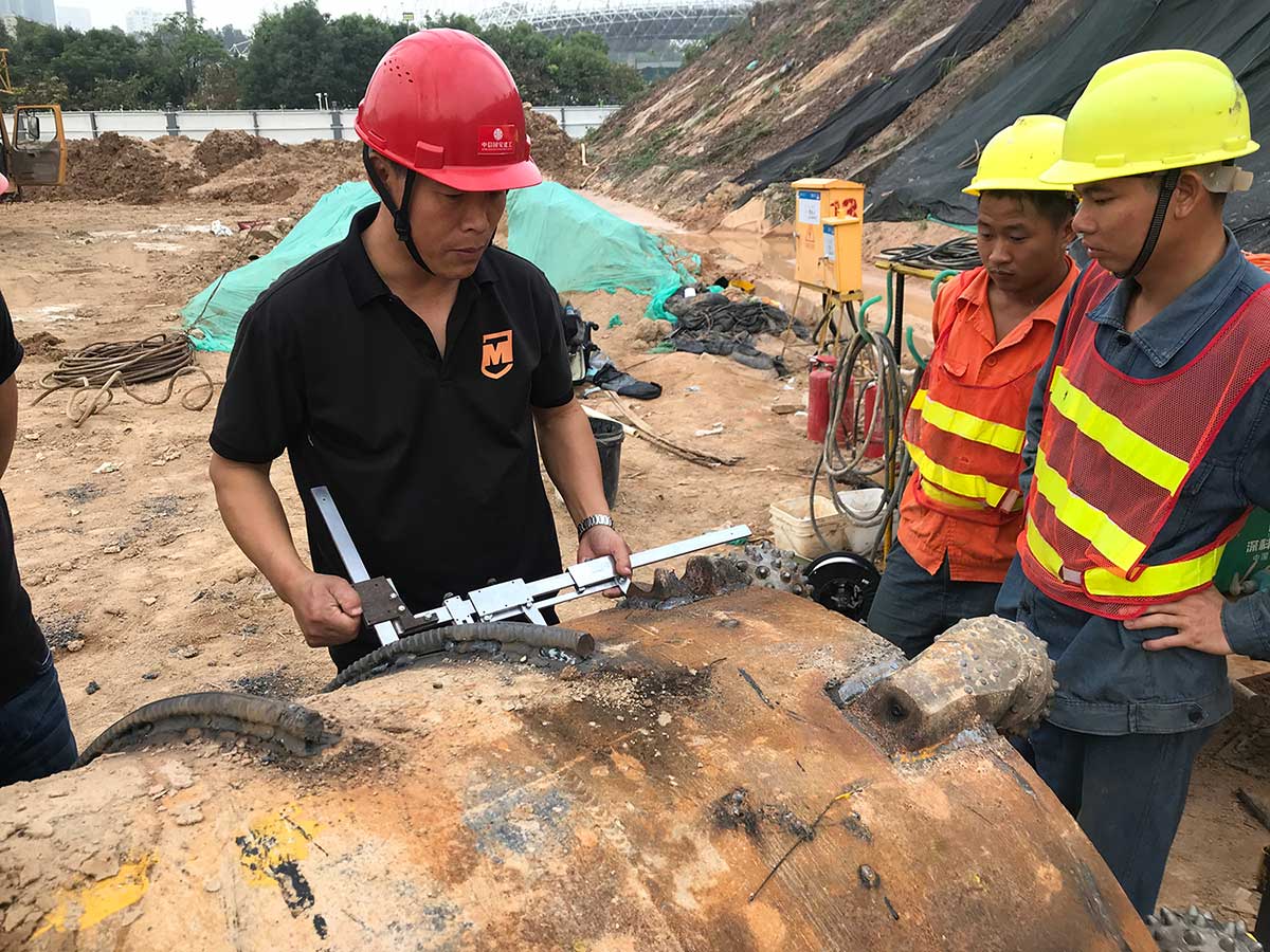 Welding core barrel bit on site